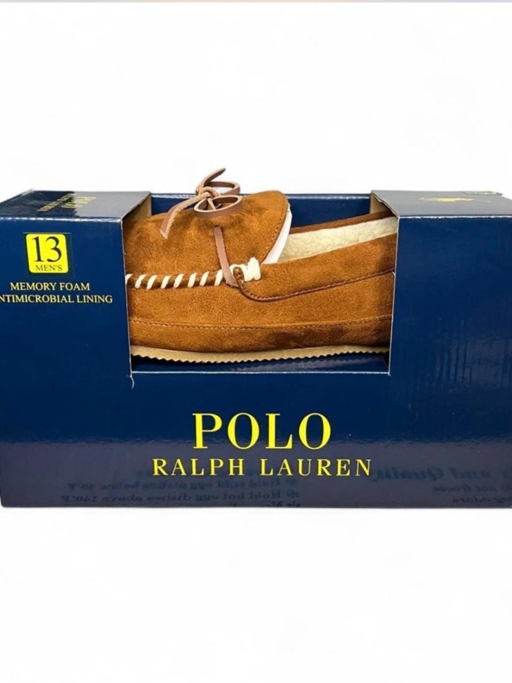 Polo by Ralph Lauren Men's Tan Suede Moccasin Slippers